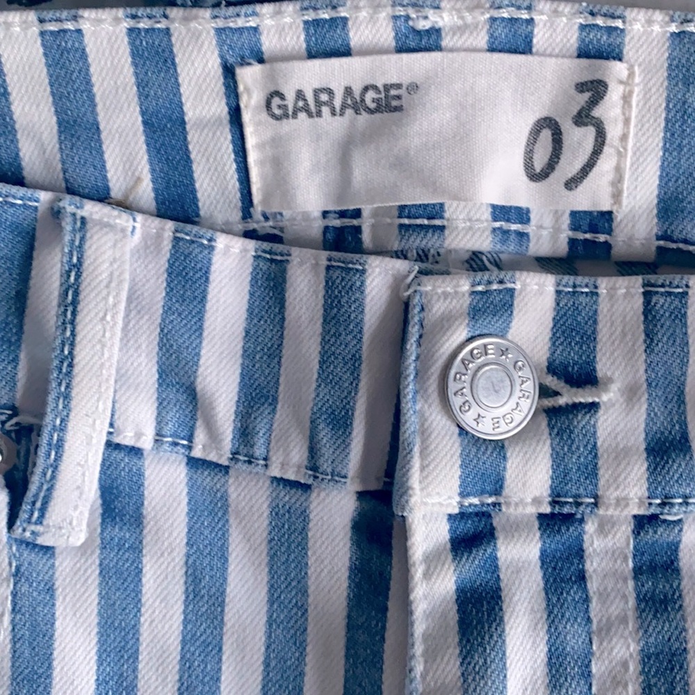 Garage Striped Denim Shorts